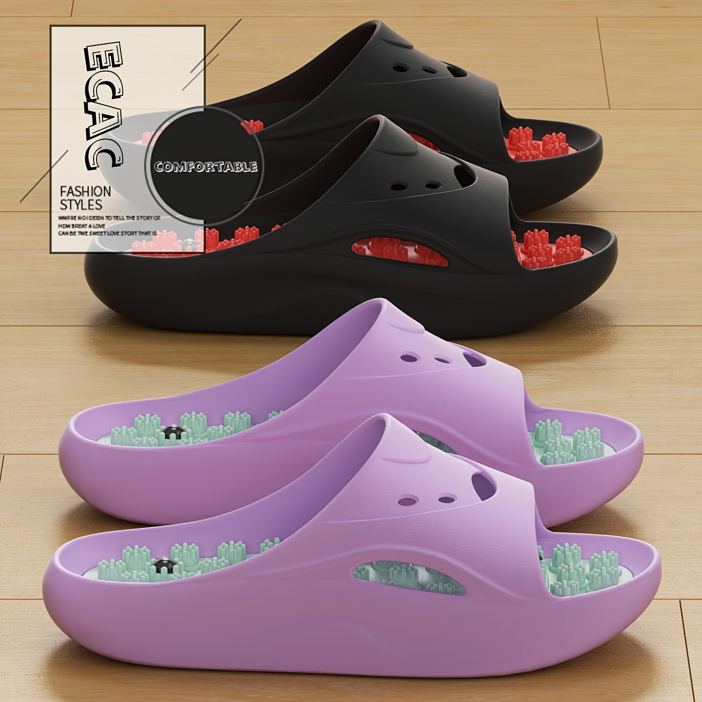 Home Bathroom Size - Chaussons de massage EVA pour femmes