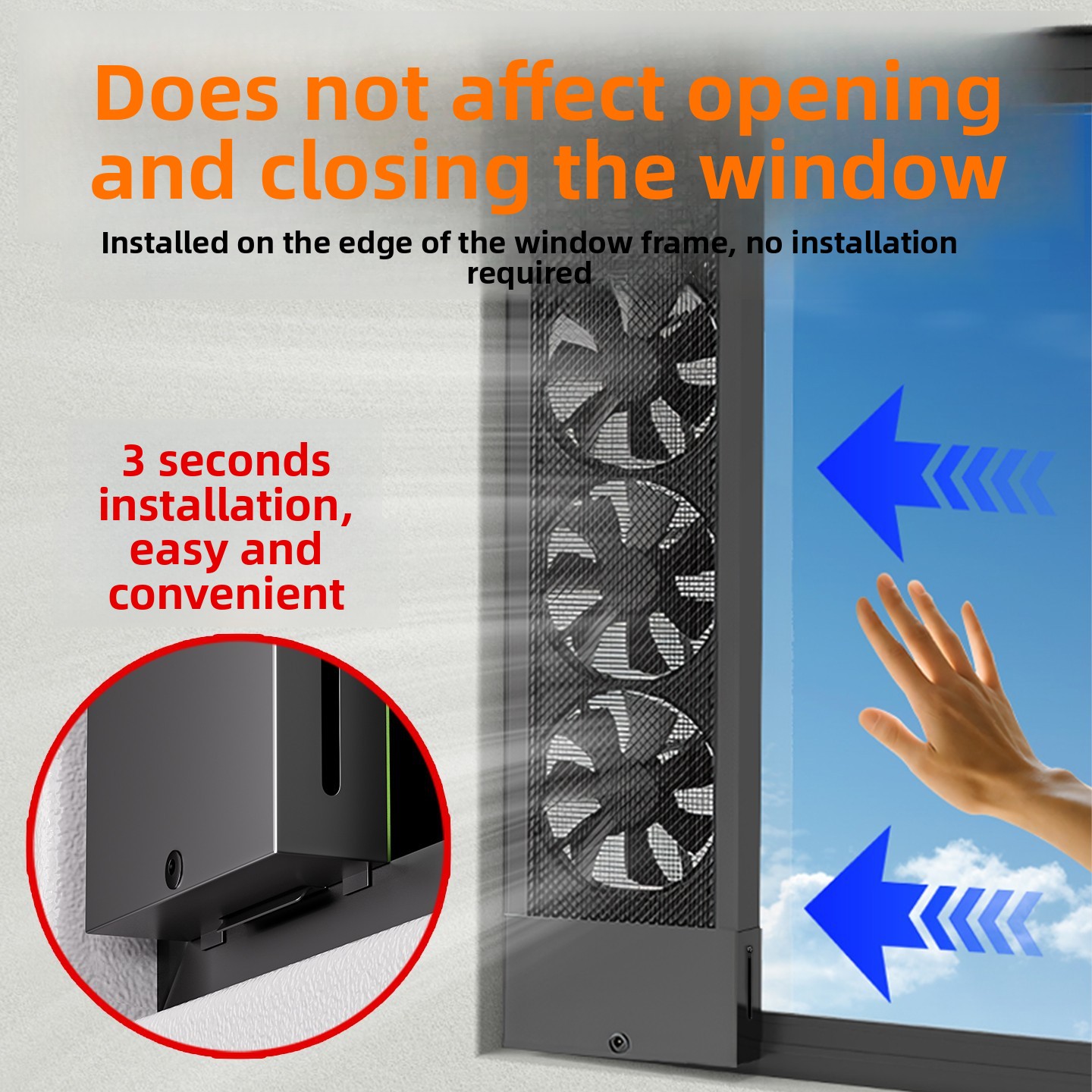 Home Bathroom Fan - Ventilateur d'extraction sans outil pour fenêtre
