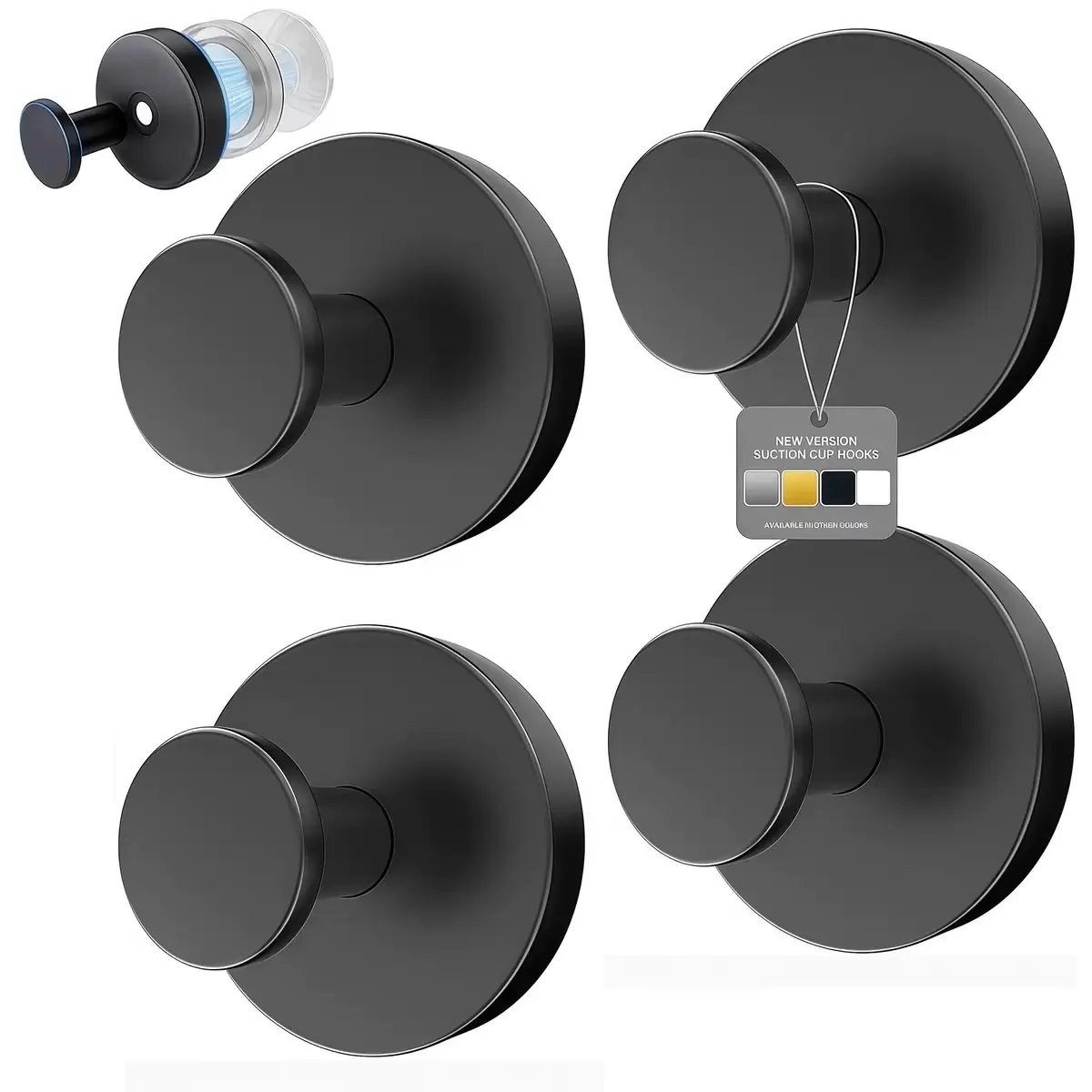 Towel Bar Stainless - 1-8 crochets à ventouse en acier
