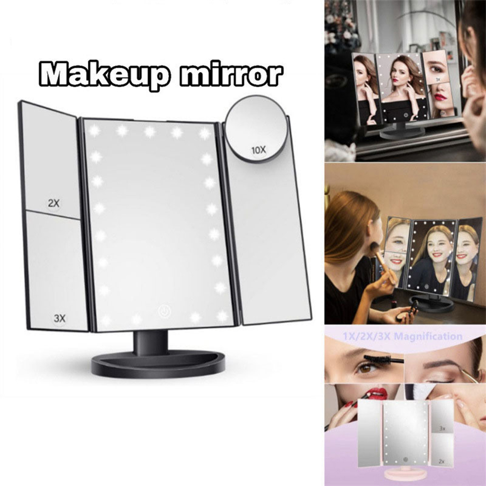 Bathroom Mirror Led - Miroir de maquillage pliable pour salle