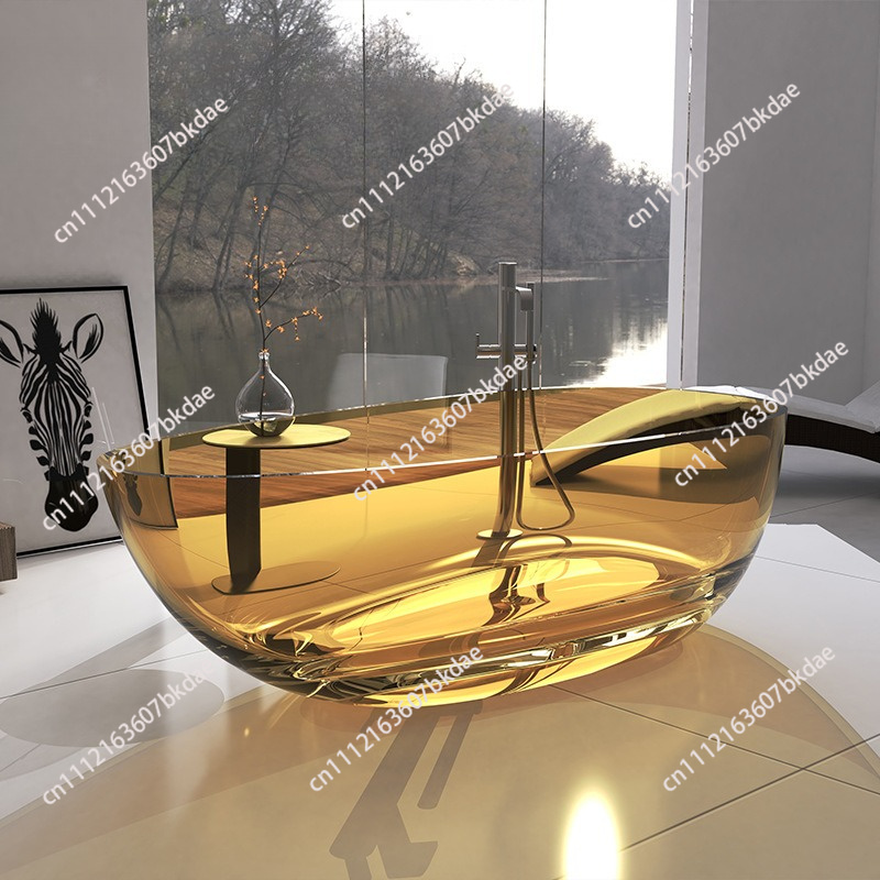 Home Bathroom Tub - Baignoire autoportante en résine transparente, baignoire