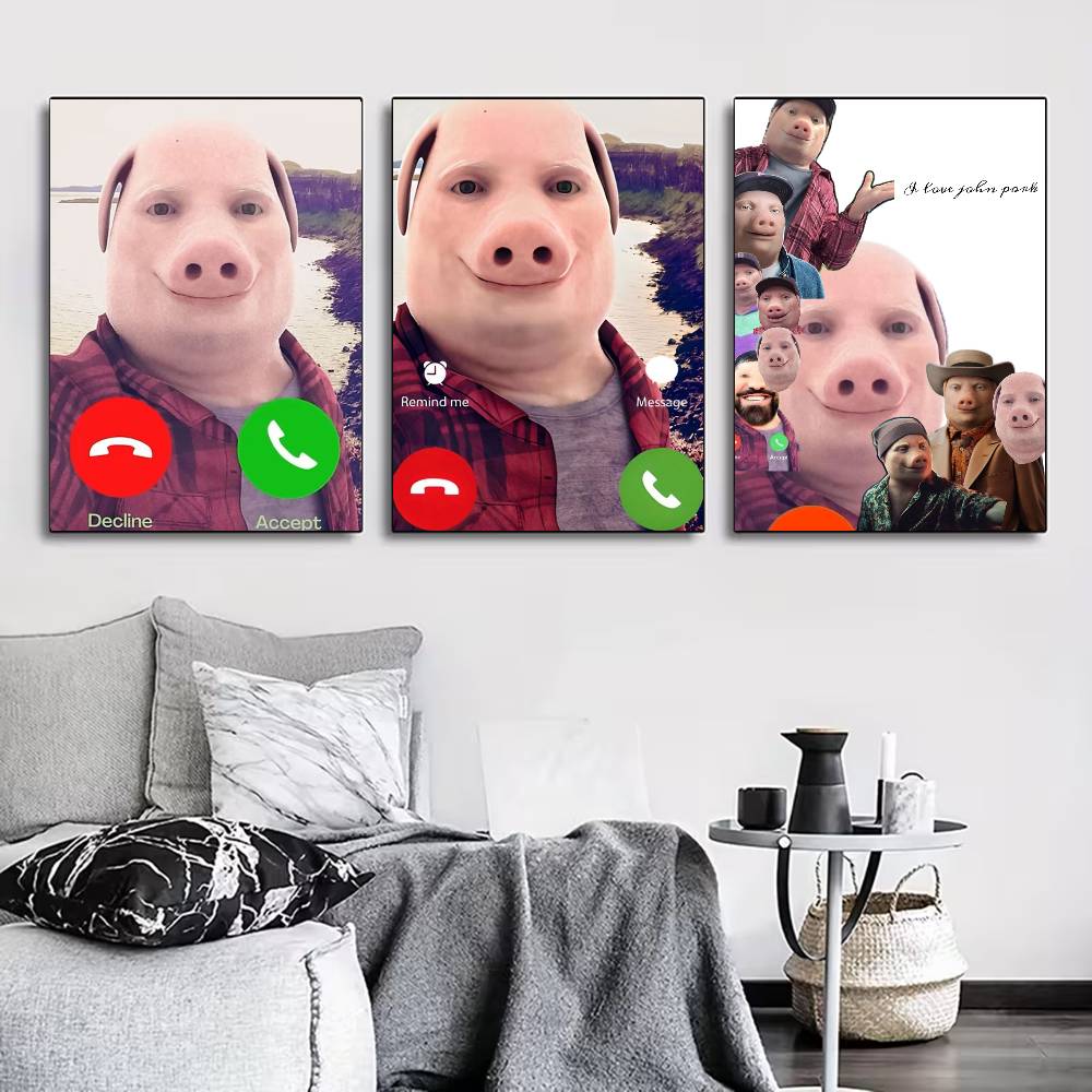 Home Bathroom Called - Affiche John Pork is Calling pour