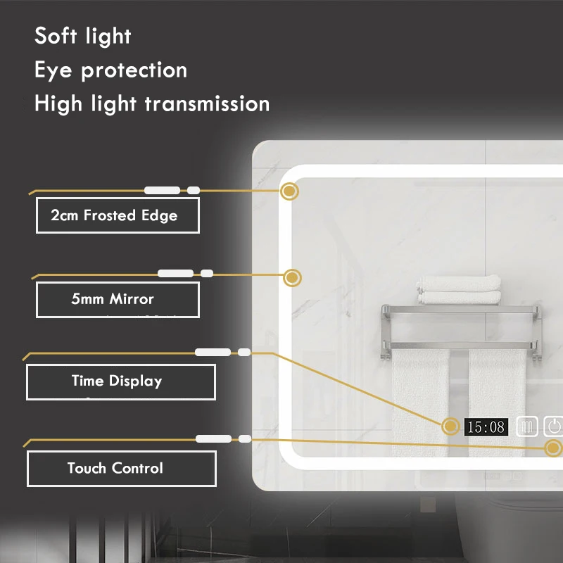 Miroir de salle de bain 70x90  - Bathroom Mirror Led avis et prix
