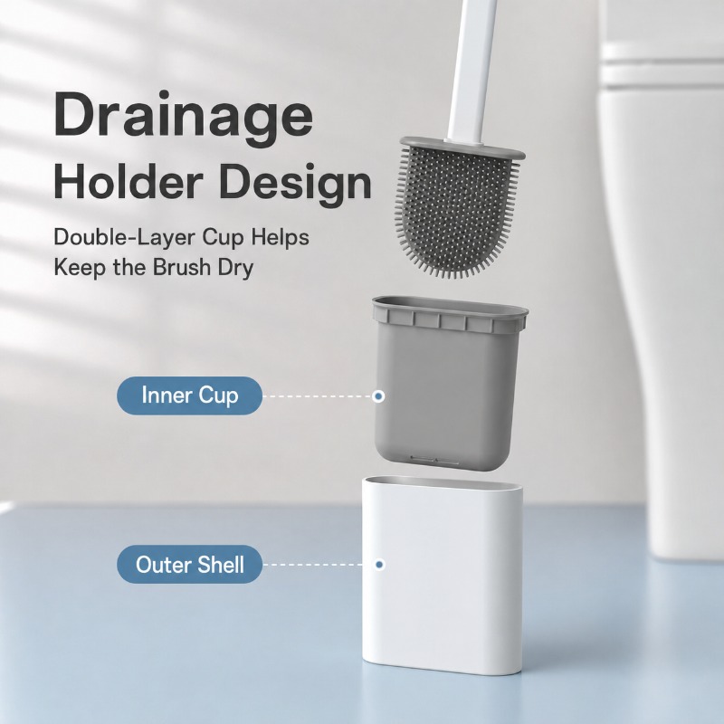 Brosse de toilette flexible en - Toilet Brush Holder avis et prix