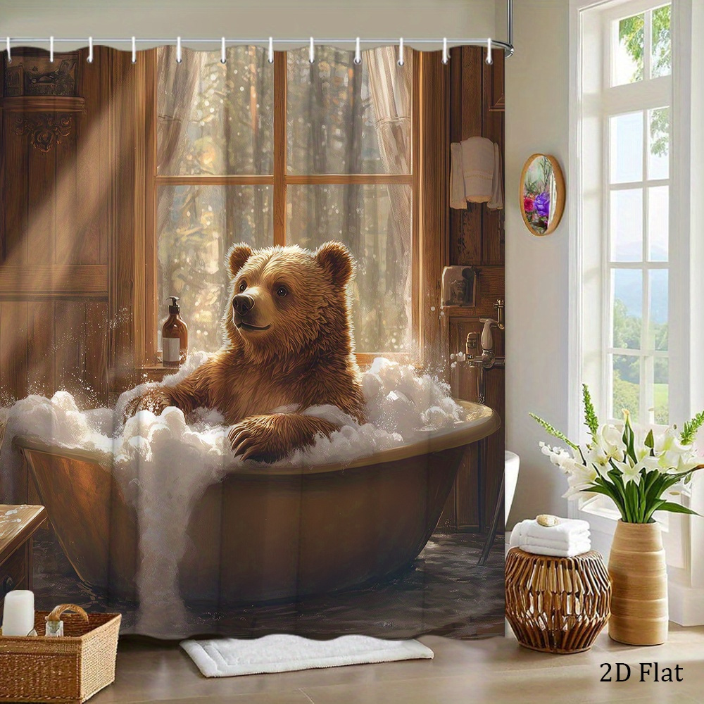 Rideau de douche avec un ours  - Home Bathroom Tub avis et prix
