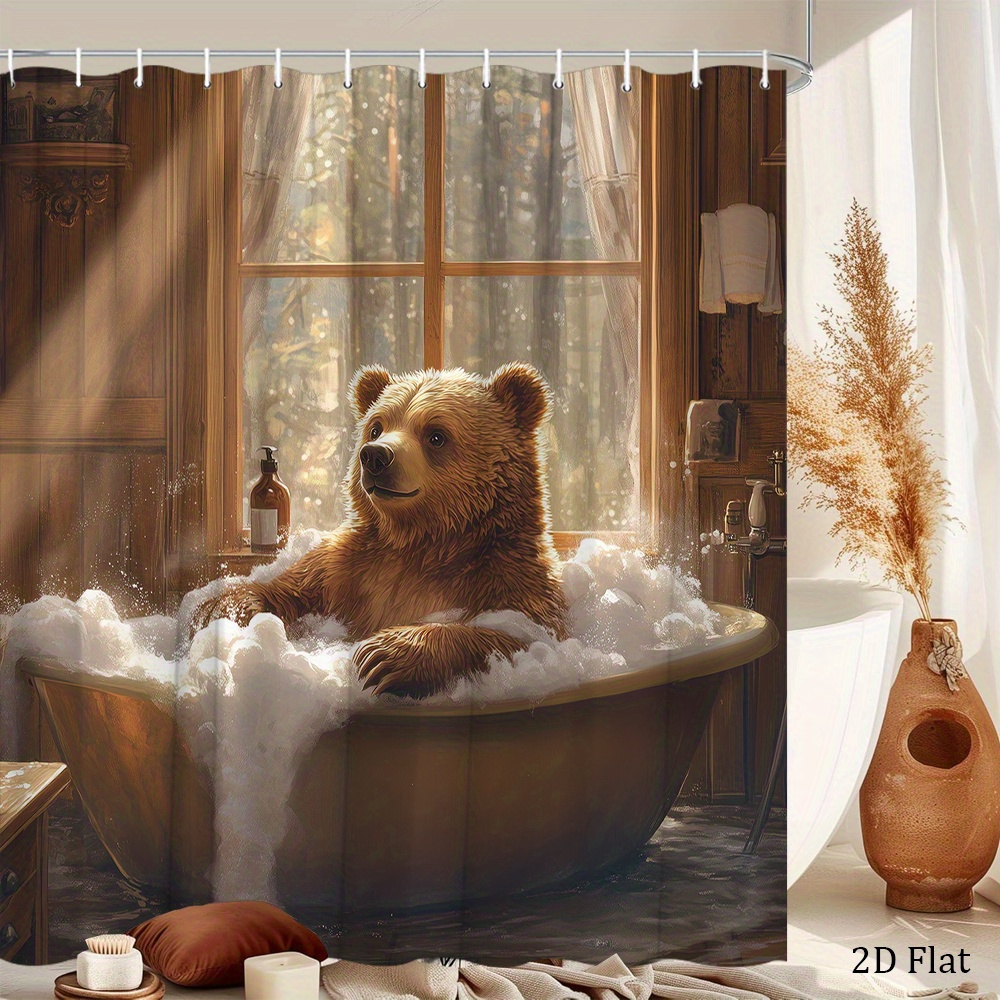 Rideau de douche avec un ours  - Home Bathroom Tub avis et prix
