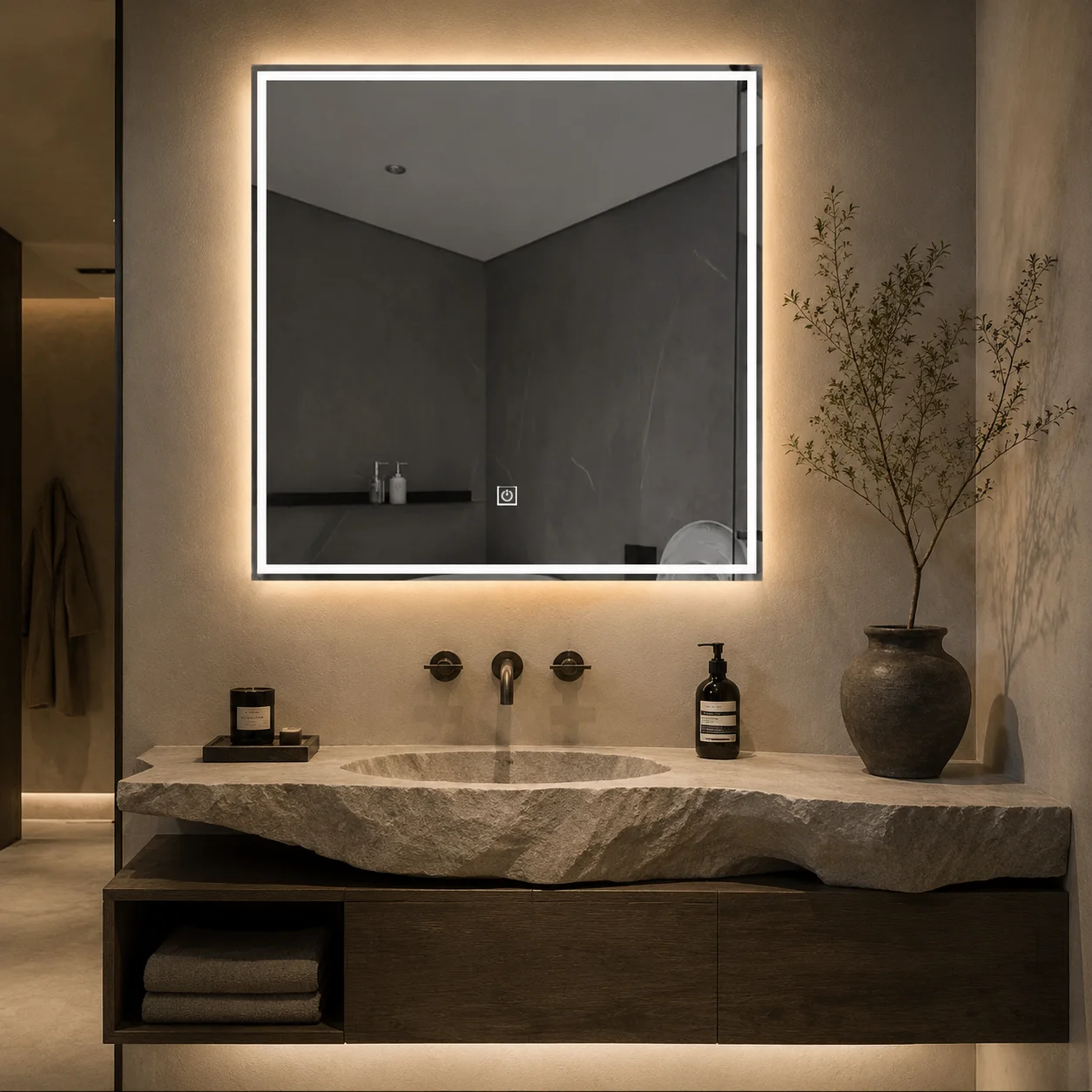 Miroir de salle de bain de 60  - Bathroom Mirror Led avis et prix